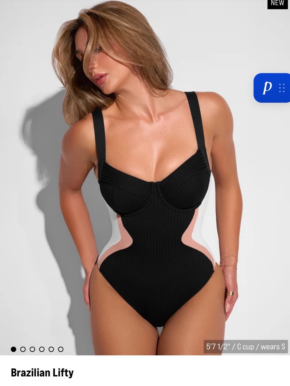Brazilian Lifty CONTOUR RIB BLACK/ROSE/WHITE